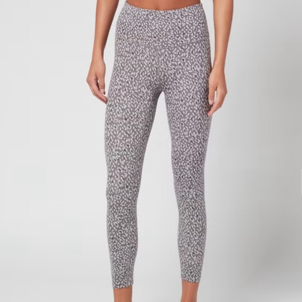 Varley Women's Let's Move High Rise 25' Leggings Graphite Cheetah Size XS